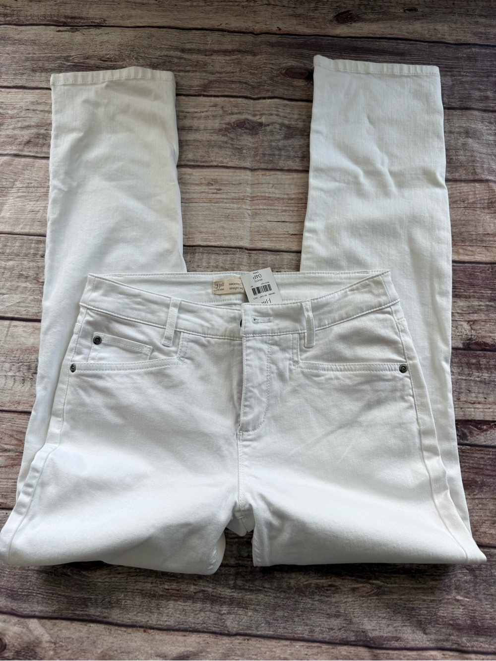 J.Jill Jeans Womens 4 Petite Smooth Fit Straight Leg Mid Rise White NEW 3113